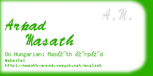 arpad masath business card